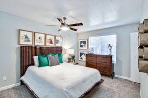 Mesa apartment for rent - Bedroom with a Large Bed at The Julia Apartments, Mesa, AZ