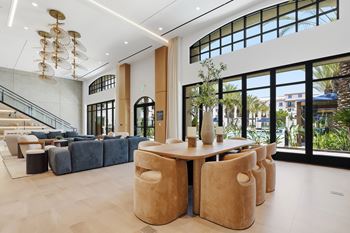 Exclusive club room featuring an indoor-outdoor lounge