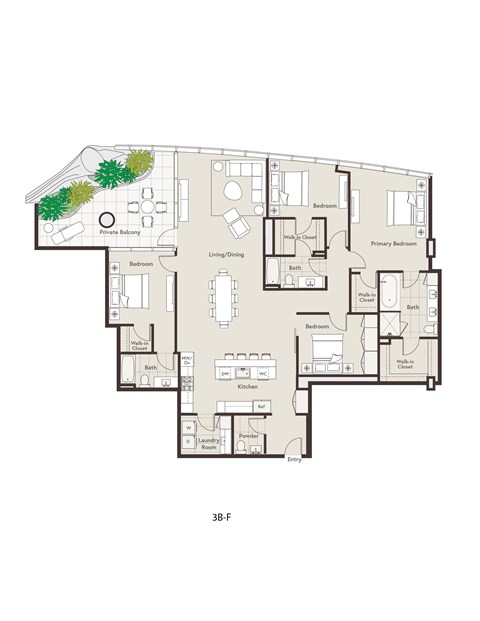 Floor plan for 3 beds, 3.5 baths, 2310 sqft