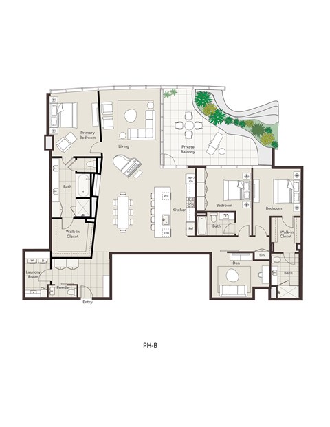Floor plan for 3 beds, 3.5 baths, 2507 sqft