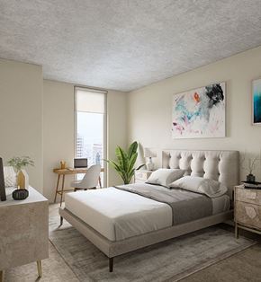 Philadelphia apartment for rent - a bedroom with a bed and a window