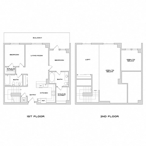 Floor plan for 2 beds, 2 baths, 1472 sqft