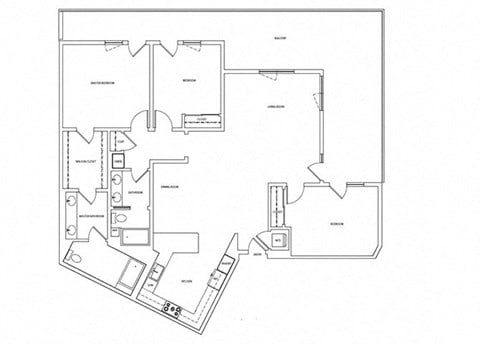 Floor plan for 3 beds, 2 baths, 2005 sqft