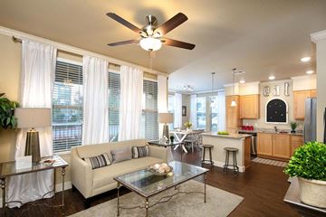 Rohnert Park apartment for rent - a living room with a couch and a ceiling fan