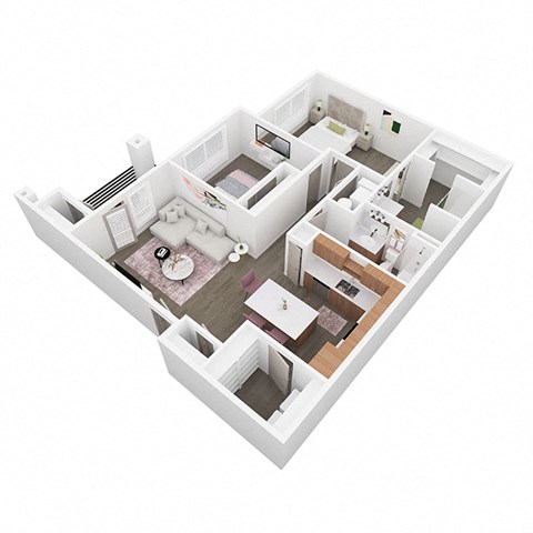 Floor plan for 2 beds, 2 baths, 1113 sqft