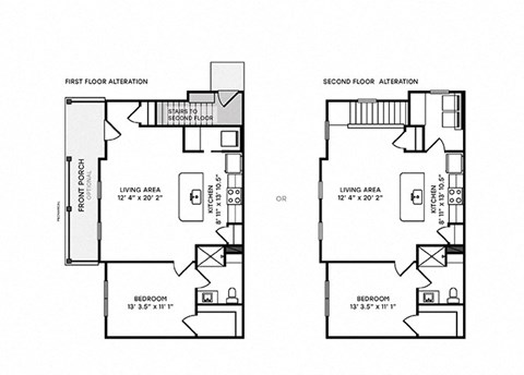 Floor plan for 1 bed, 1 bath, 689 sqft