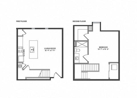 Floor plan for 1 bed, 1 bath, 800 sqft