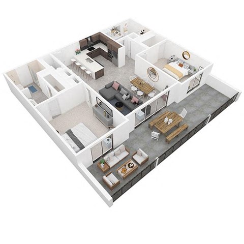 Floor plan for 2 beds, 2 baths, 1473 sqft