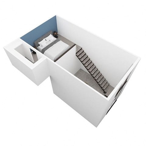 Floor plan for 1 bed, 1 bath, 767 sqft