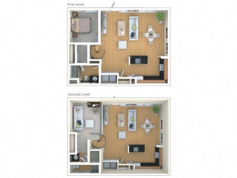 Floor plan for 2 beds, 2 baths, 1170 sqft