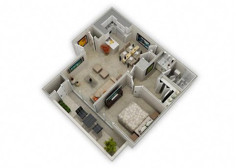 Floor plan for 1 bed, 1 bath, 825 sqft