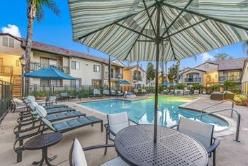Pool side relaxing area