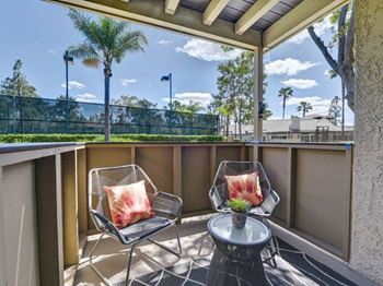 Large private patio and balcony