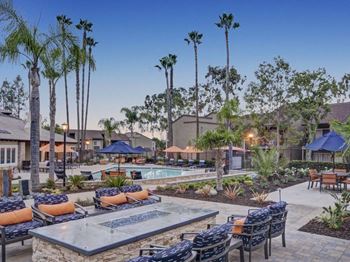 Entertainment area with fire pit
