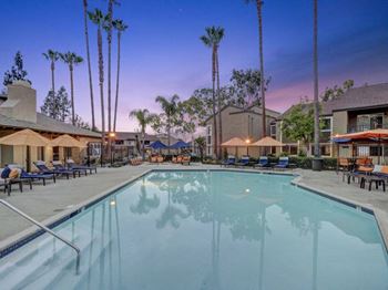 Swimming pool with lounge chairs