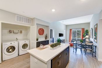 Kitchen island and laundry