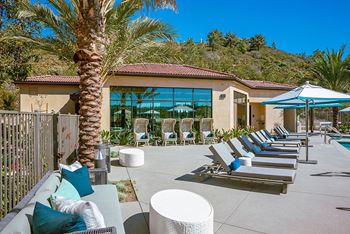 Resort style pool with lounge