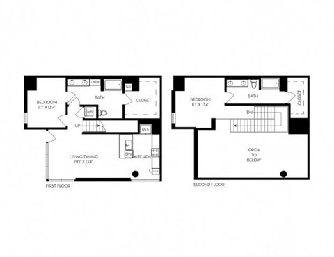 Floor plan for 2 beds, 2 baths, 1522 sqft