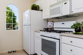 White appliances in kitchen