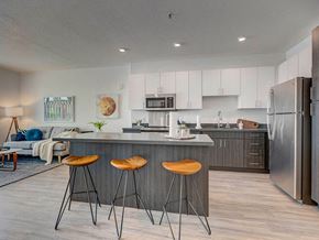 Salt Lake City apartment for rent - Model apartment home kitchen/island and living room