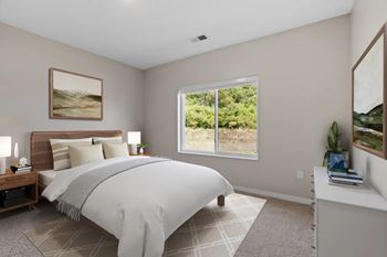 Carpeted bedrooms