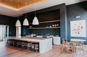 Las Vegas apartment for rent - a large kitchen with a long island with a marble countertop