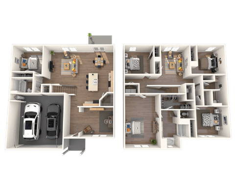 Floor plan for 5 beds, 3 baths, 2593 sqft