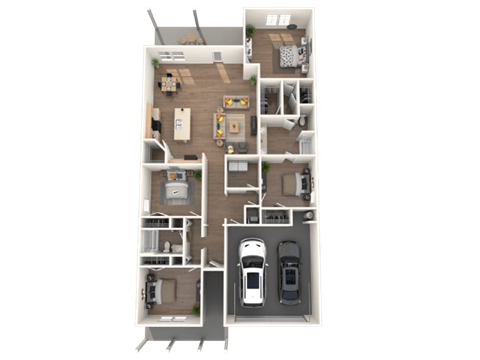 Floor plan for 4 beds, 2 baths, 2031 sqft