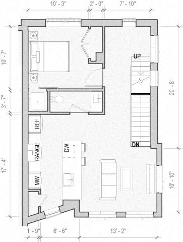 Floor plan for 3 beds, 2.5 baths, 1718 sqft