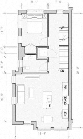 Floor plan for 3 beds, 2.5 baths, 1755 sqft