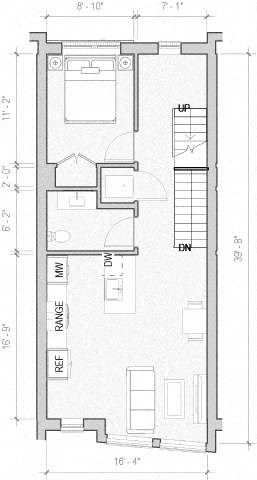 Floor plan for 3 beds, 2.5 baths, 1589 sqft