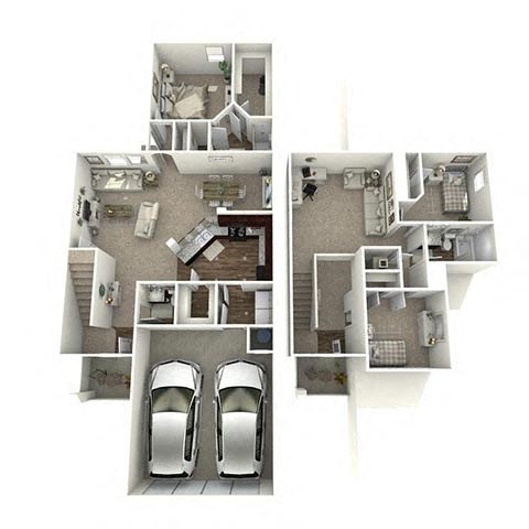Floor plan for 3 beds, 2.5 baths, 1788 sqft