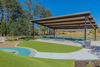 Picnic area with benches 