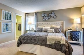 Atlanta apartment for rent - a bedroom with a bed and a closet