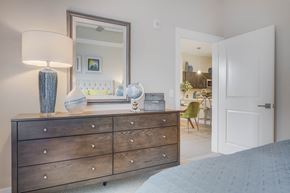 Herriman apartment for rent - a bedroom with a dresser and a mirror