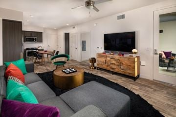 North Hollywood apartment for rent - a living room with a couch and a tv