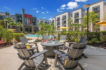 Open patio with table and chairs