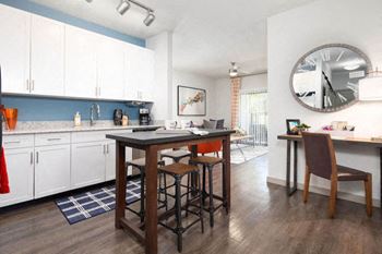 Kitchen with white cabinets