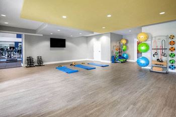 Spacious yoga studio