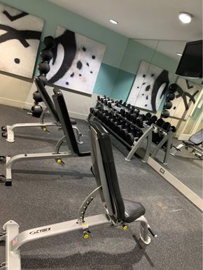 Elkridge apartment for rent - a row of weights machines in a gym