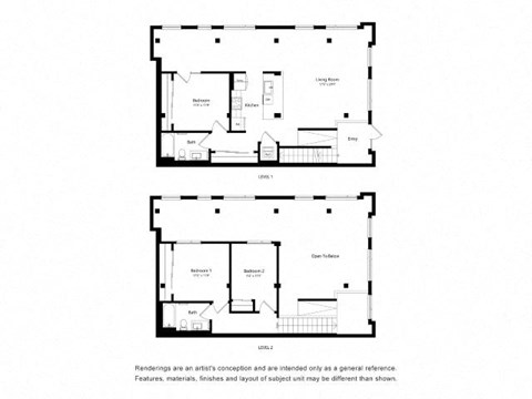 Floor plan for 3 beds, 2 baths, 1837 sqft