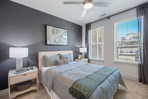 Denton apartment for rent - Bedroom with a large bed at Alta Denton Station, Texas, 76208