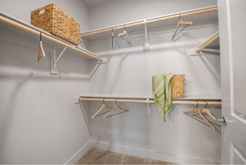 Large closets with shelves