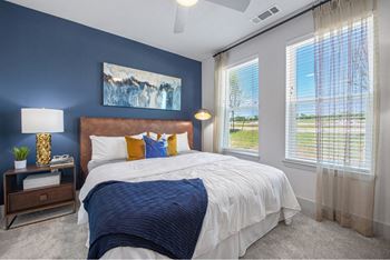 Bedroom with oversized window