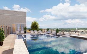 Bethesda apartment for rent - a pool on the roof of a building