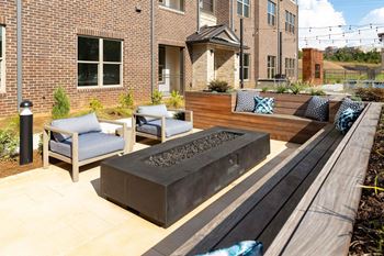 Exterior lounge area with fire pit