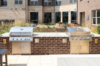 Beer garden with tv, outdoor grilling and dining area