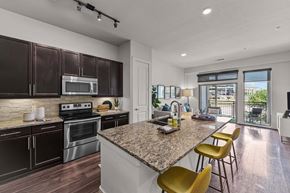Austin apartment for rent - a kitchen with a counter top and a sink at 422 at the Lake, Texas, 78704