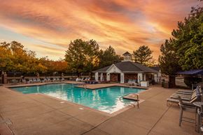 Lakewood apartment for rent - the pool at sunset at the resort at governors crossing