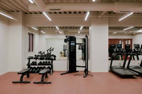 Philadelphia apartment for rent - a gym with weights and other equipments in a room
